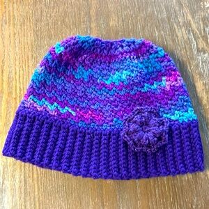 Handmade Crocheted Hat for Messy Bun